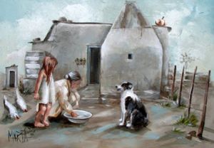 "Plaas toneel met hond/ Farm Scene with dog"