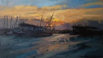 "Moored Fishing Boats"