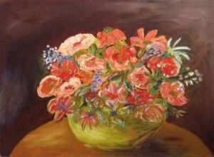 "Roses in a Yellow Bowl"