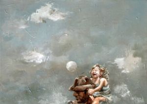 "Girl on Dad's Shoulders"
