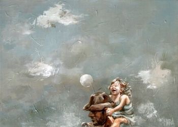 "Girl on Dad's Shoulders"