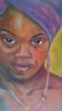 "African Beauty in Lilac and Green"