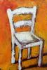 "White Chair with Yellow Background"