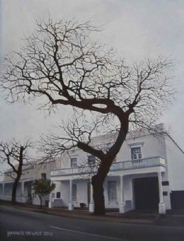 "Winter Street Scene, Stellenbosch"