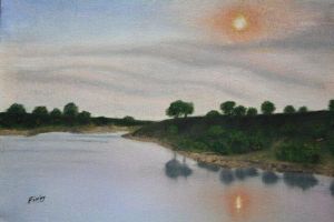 "Sunset over Farm Dam"