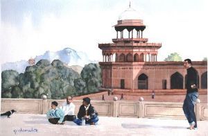 "In the Grounds of the Taj"