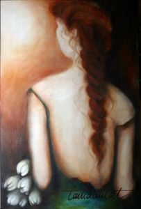 "Bridesmaid with Tulips in Green"