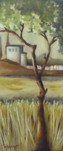 "Tree in Pale Summer Landscape"