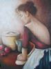 "Girl in Red Dress Kneading Dough"