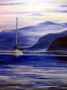"Boat on Blue Water"
