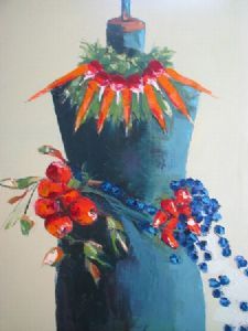 "Manequine Dressed with Blueberries"