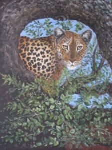 "Leopard in the Leafy Frame"