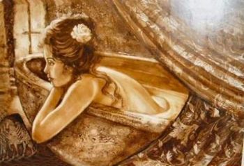 "Nude in bath"
