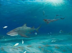"Swimming with Sharks Print"