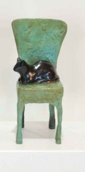 "Sleeping Cat On Chair"