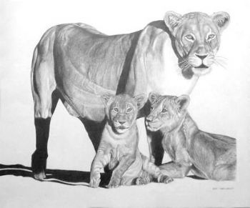 "Lioness & cubs"