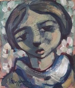 "Young Girl with Daisies"