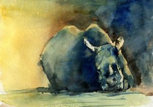 "Sitting Rhino"