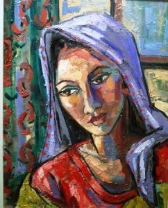 "Girl in Blue Veil"