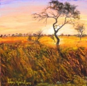 "Kalahari Grasslands at Sunset"