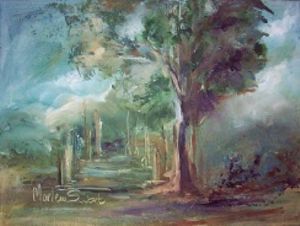 "Misty Blue Gum Trees 589"