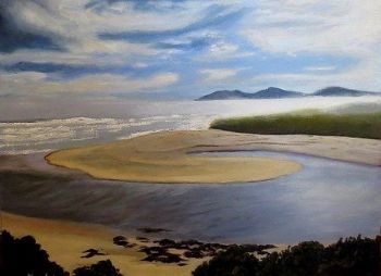 "Misty Seascape With Lagoon"