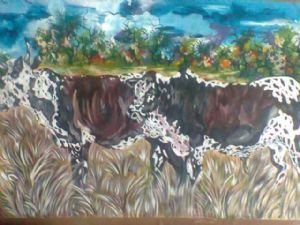 "Couple of Nguni Cattle Mother at the Front"