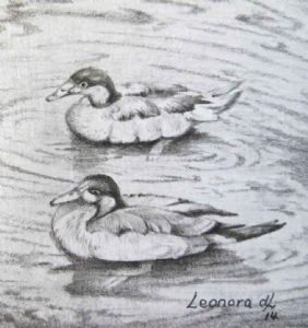 "Miniature-Pair of Ducks"