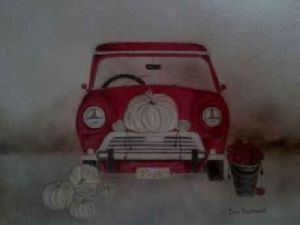"Red Mini With Pumpkins"