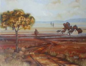"Cape Dirt Road Leading to Three Houses"