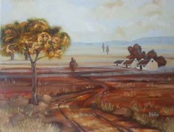 "Cape Dirt Road Leading to Three Houses"