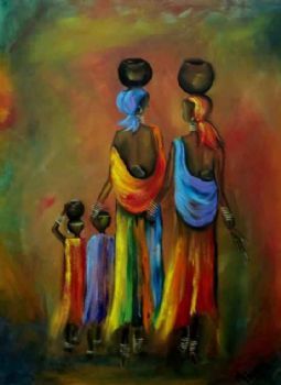 "Two Little Girls Carrying Water"