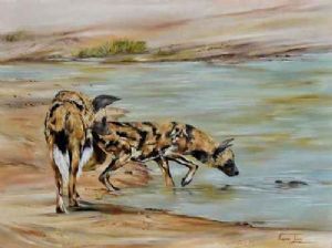 "Inquisitive Wild Dogs"