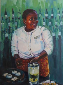 "Ntombi The Friendly Bar Tender At Spier"