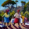"Grape Pickers with Pink "