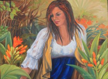 "Desiree with Clivias"