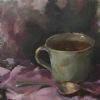"Green Teacup on Pink Cloth"