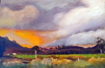 "Sunset Over the Helderburg       (sold)"