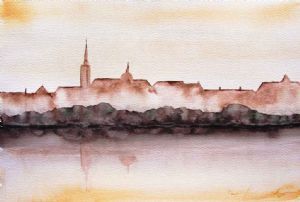 "A Venetian Cityscape Silhouette"