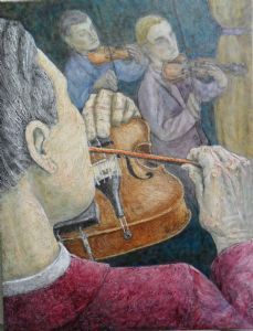 "3 Violinists Playing"