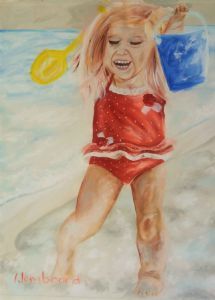 "Toddler with Blue Bucket"