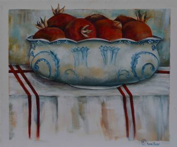 "Pomegranates on Table"